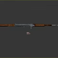 Classic Assault Rifle With Wooden Stock Metal Barrel And Magazine On Dark Background