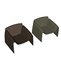 Modern Accent Chairs In Brown Beige Olive Green Upholstered Fabric With Sleek Curved Lines