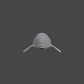 Realistic White Whale 3D Model With Smooth Surface On Black Background