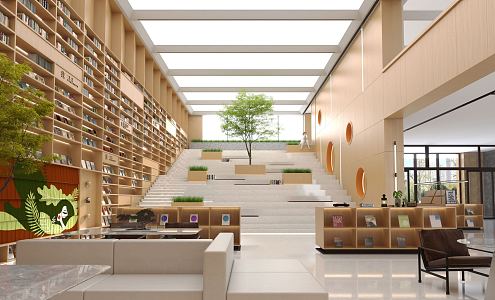 modern library 3d model