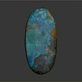 Polished Natural Stone with Oval Shape Turquoise Blue Orange Patterns and Unique Textured Surface