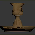 Brass Candle Holder For Home Decor With Round Base And Elegant Stem Design