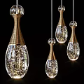 Elegant Crystal Chandelier With Brass Frame Modern Decorative Hanging Pendant Lighting Fixture