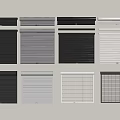 Various Roller Blinds With Different Colors Textures And Designs For Home 3d model