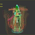 White Haired Female Character With Black And White Outfit Red Swords And Lightning Effects