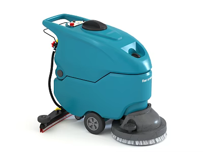 Blue Floor Scrubber Machine For Cleaning Floors 3d model