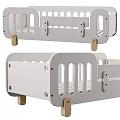 White Wooden Bunk Bed With Safety Guard Rails And Sturdy Ladder For Kids Bedroom Furniture