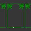 Set Of Four Ornate White Decorative Components On Black Rectangular Frames