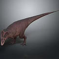 Realistic 3D Dinosaur Model With Open Mouth And Reddish Brown Skin Texture
