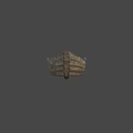 Vintage Wooden Boat With Seats And Wooden Planks On Gray Background