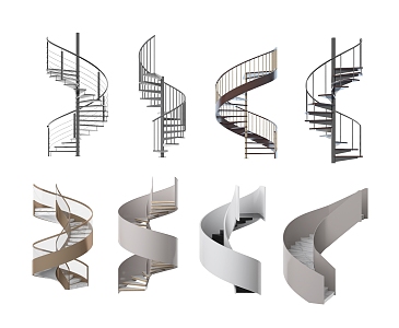 modern spiral staircase 3d model