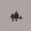 Decorative Ornament Set Featuring Green Pine Trees In Various Sizes For Home Decor