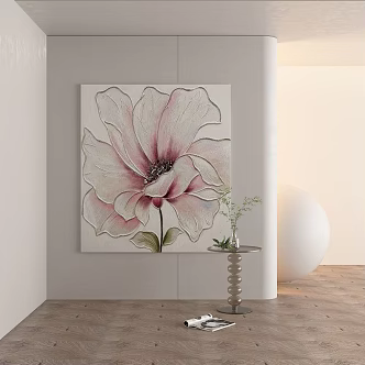 Nordic plant painting decorative painting 3d model