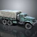 Vintage Green Military Truck with Canvas Covered Cargo Bed Large Wheels and Rugged Exterior Design
