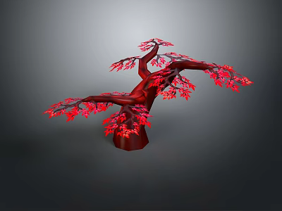 Unique Red Leaf Ornamental Plant With Graceful Branches For Indoor Decor 3d model