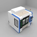 Industrial CNC Machining Center With White Blue Body Control Panel Transparent Windows And LED Indicators