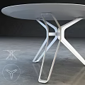 Modern Minimalist Coffee Table With Round White Top And Geometric Metal Frame Design