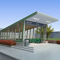 Modern Urban Subway Station Entrance Road Facility With Standard Access And Beautiful Surrounding Landscape