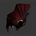Man Wearing Superman Costume with Blue Suit Red Cape and Chest S Symbol