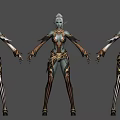 Game and Movie Female Elf Character With Ornate Gold Armor Design Details