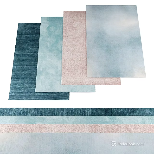 Square Carpets With Various Colors Textures And Gradient Patterns For Home Decoration 3d model