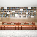 Library Reading Room Book Bar Book Cafe Bookshelf Reading Area 3d model