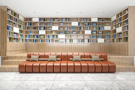 Library Reading Room Book Bar Book Cafe Bookshelf Reading Area 3d model