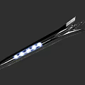 Modern Futuristic Metallic Weapon With LED Lights And Sharp Blade Design 3d model