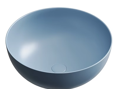 Light Blue Round Ceramic Wash Basin With Smooth Surface And Drain Hole 3d model