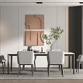 Modern Dining Table and Chair Combination 3d model