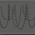 Modern Minimalist Chandelier Featuring Green Long Beads And Golden Metal Hanging Chains
