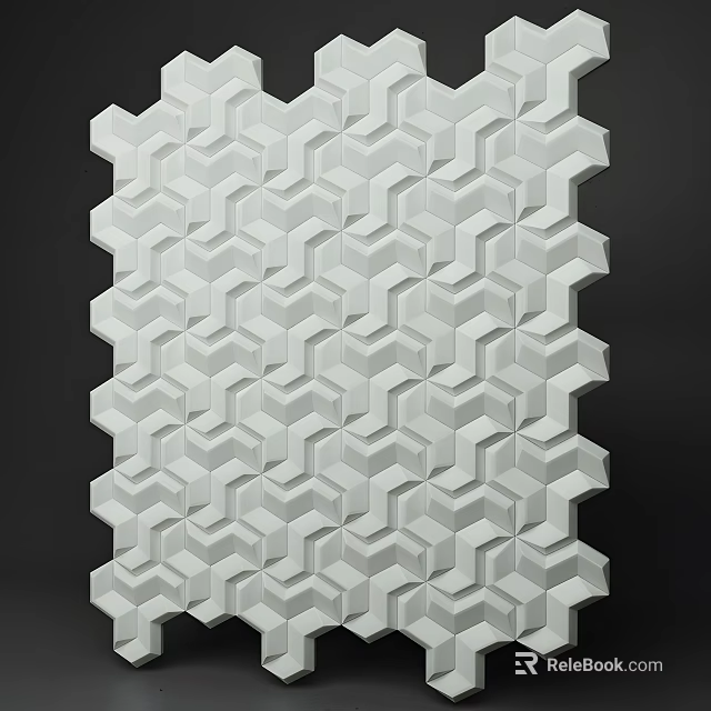 Modern 3D Geometric Textured Wall Decor Panel With Repeating Pattern 3d model