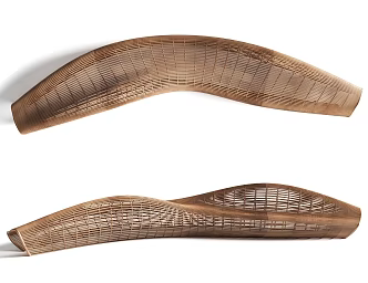 Alien rattan bench landscape bench installation art bench 3d model