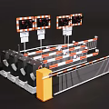 Highway Traffic Control Facilities With Toll Booths Automatic Barriers And Signal Lights