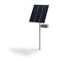Industrial Solar Panel Equipment Mounted On White Pole With Gray Control Unit 3d model