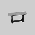 Elegant Console Table With White Marble Top And Black Column Legs 3d model