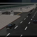 Elevated Bridge With Multi lane Road And Moving Cars On Urban Highway
