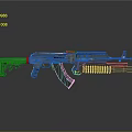 Modern Tactical Rifle With Metal Construction Black Magazine And Green Accents