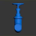 Blue Industrial Gate Valve With Handwheel For Pipeline Control Applications 3d model