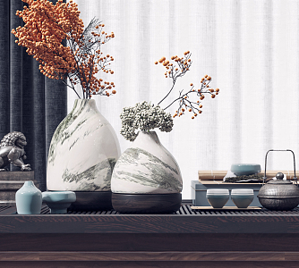 New Chinese vase ornaments 3d model