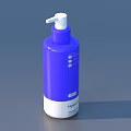 Assorted Colored Pump Bottles in Orange Purple and Blue Arranged in a Row