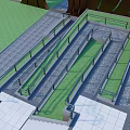 Modern Garden Landscape Design With Paved Pathways Green Lawns Steps And Railings
