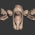 Detailed 3D Model of Human Organs and Hair with Complex Anatomical Structure