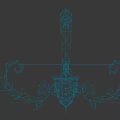 Fantasy Style Decorative Weapon With Ornate Metal Bow And Purple Accents