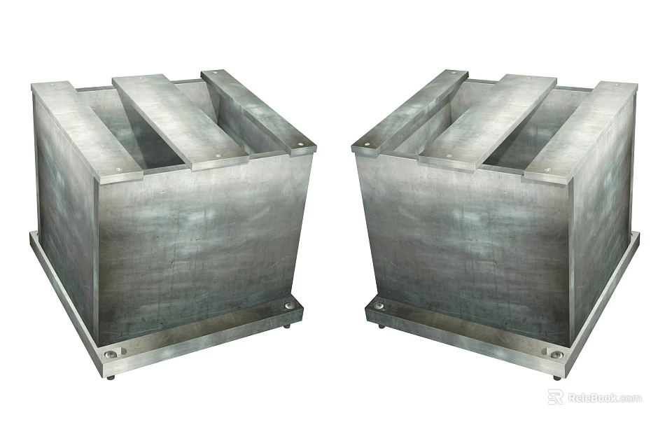 Industrial Equipment Metal Box Structure With Heavy Duty Support Base For Manufacturing 3d model 