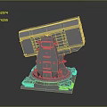 Naval Close In Weapon System With Rotating Turret And Sturdy Base Structure 3d model
