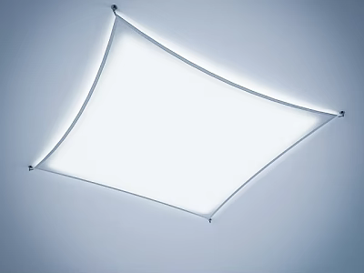 Modern Square Ceiling Light With White Panel And Sleek Metal Frame 3d model