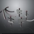 Signage Display Equipment Featuring Multiple Curved Straight Arrow Indicators And Paperboard Material