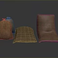 Sack Bag Grain Bag Bundle Sack Bundle Sack Jute Sack 3d model