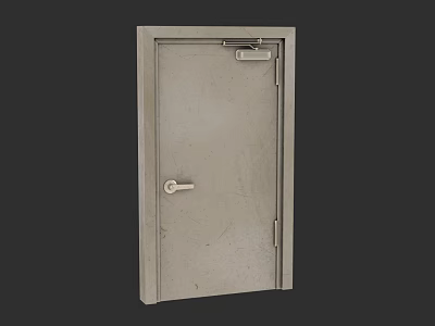 Modern Metal Swing Door With Secure Lock And Handle For Interior Spaces 3d model